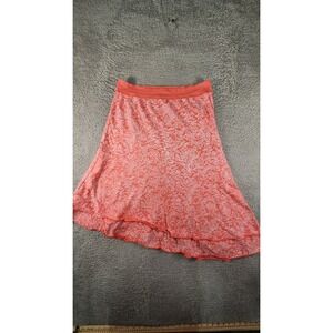 Fresh‎ Produce Skirt Sz L Orange A Line Floral Paisley Asymmetrical Hem Stretch